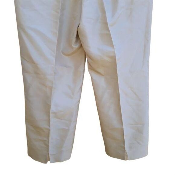 Ann Taylor Formal 100% Silk Lindsay Ankle Pants Metallic Tan Size 8 - Picture 6 of 11